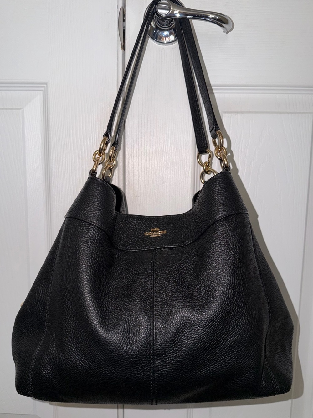 Coach Lexy Pebble Leather Shoulder Bag  (Style F28997/F57545)